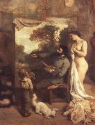 Gustave Courbet Das Atelier.Ausschnitt:Der Maler Sweden oil painting reproduction